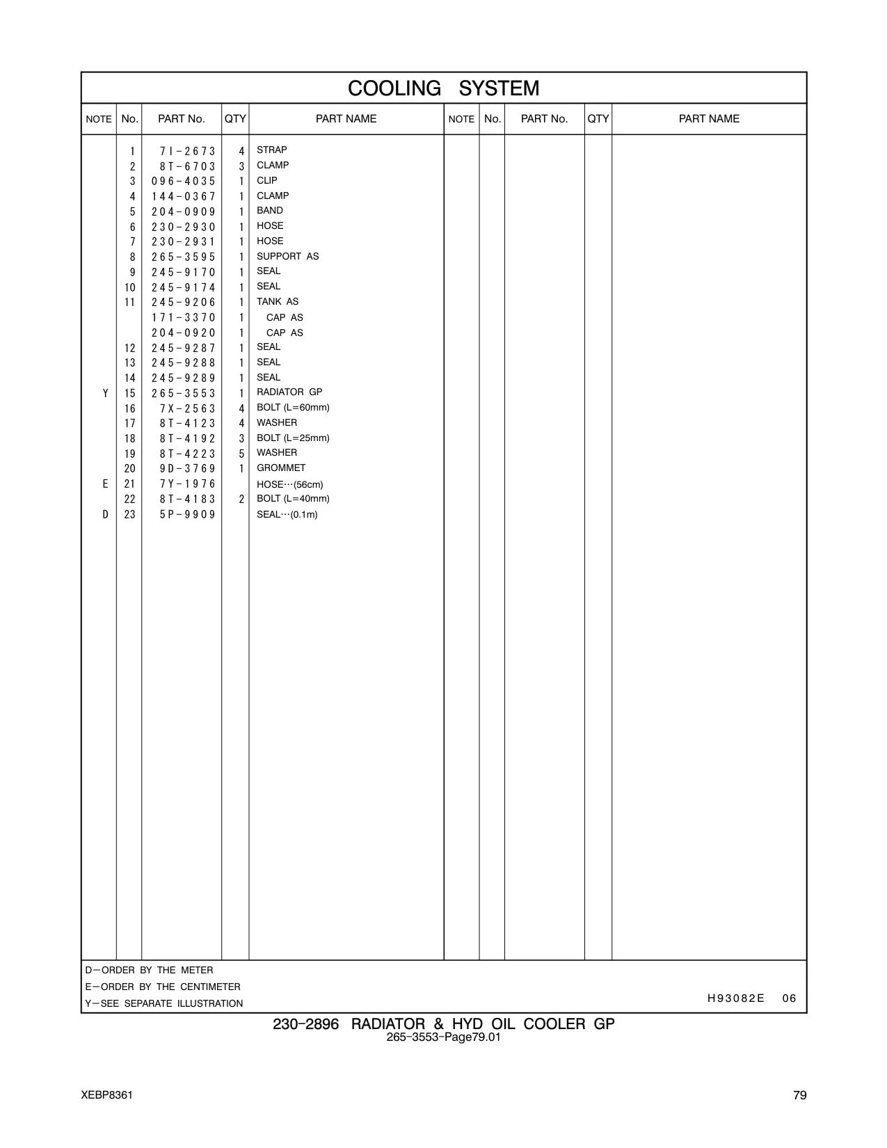 245-9170 SEAL CAT parts manual diagram