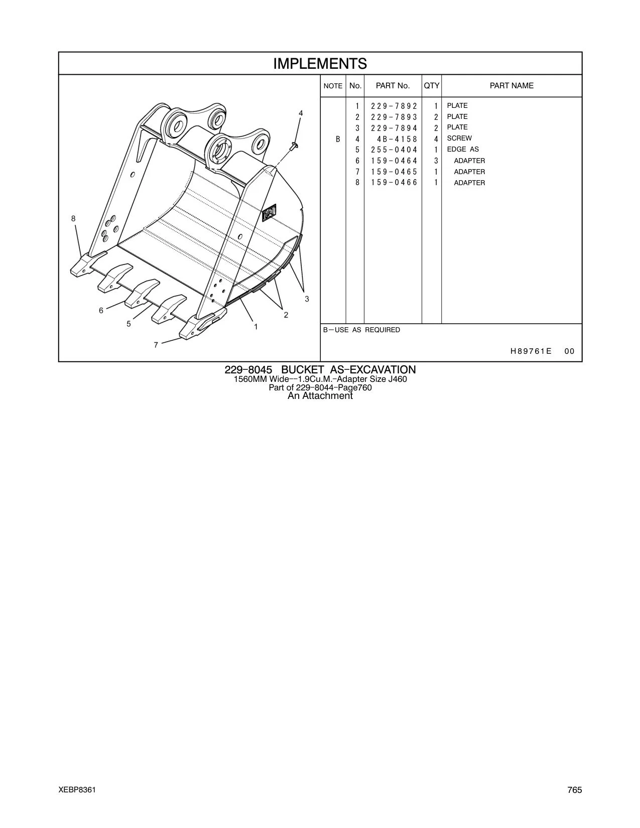255-0404 EDGE AS CAT parts manual diagram