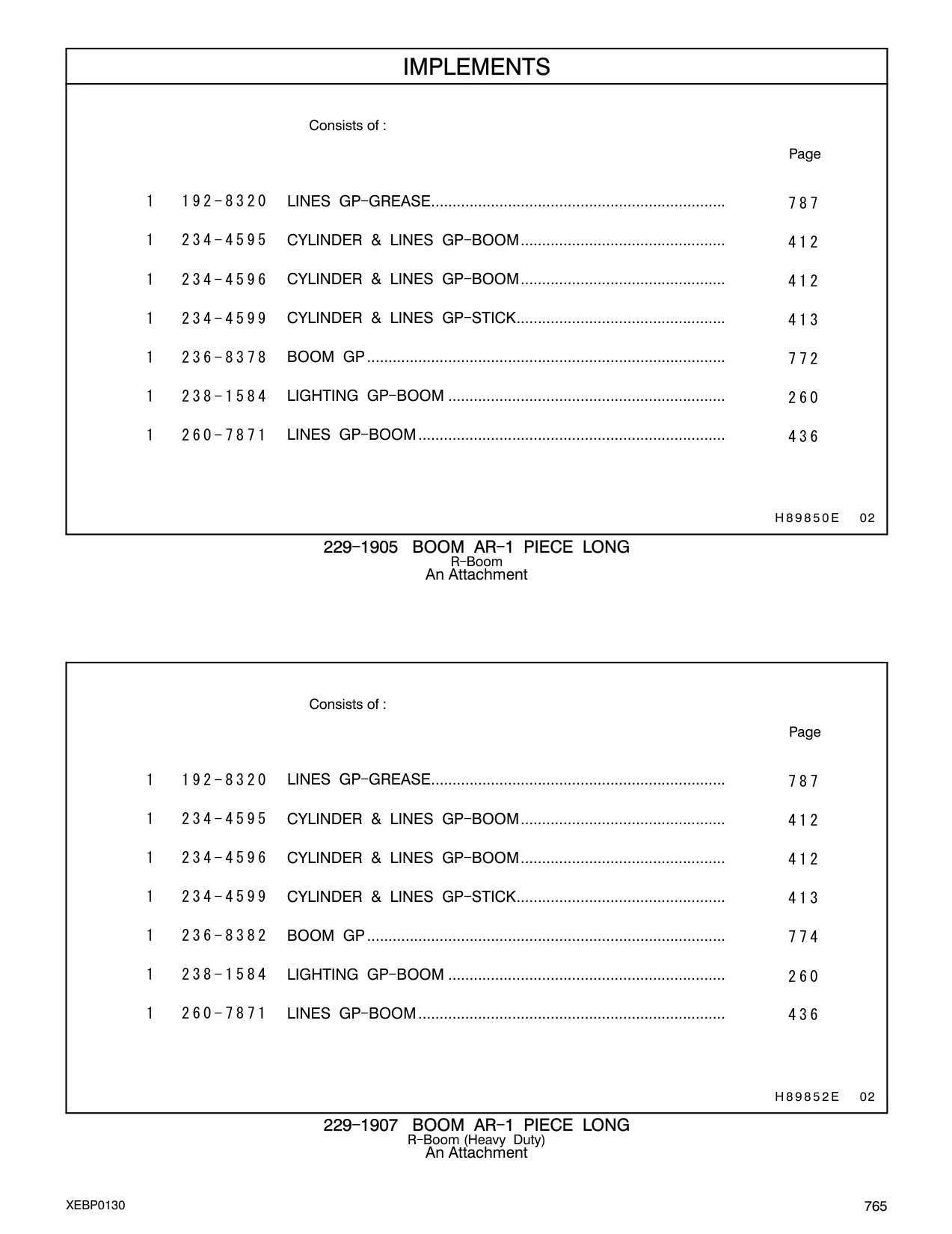 234-4595 - CYLINDER & LINES GP - BOOM................................................