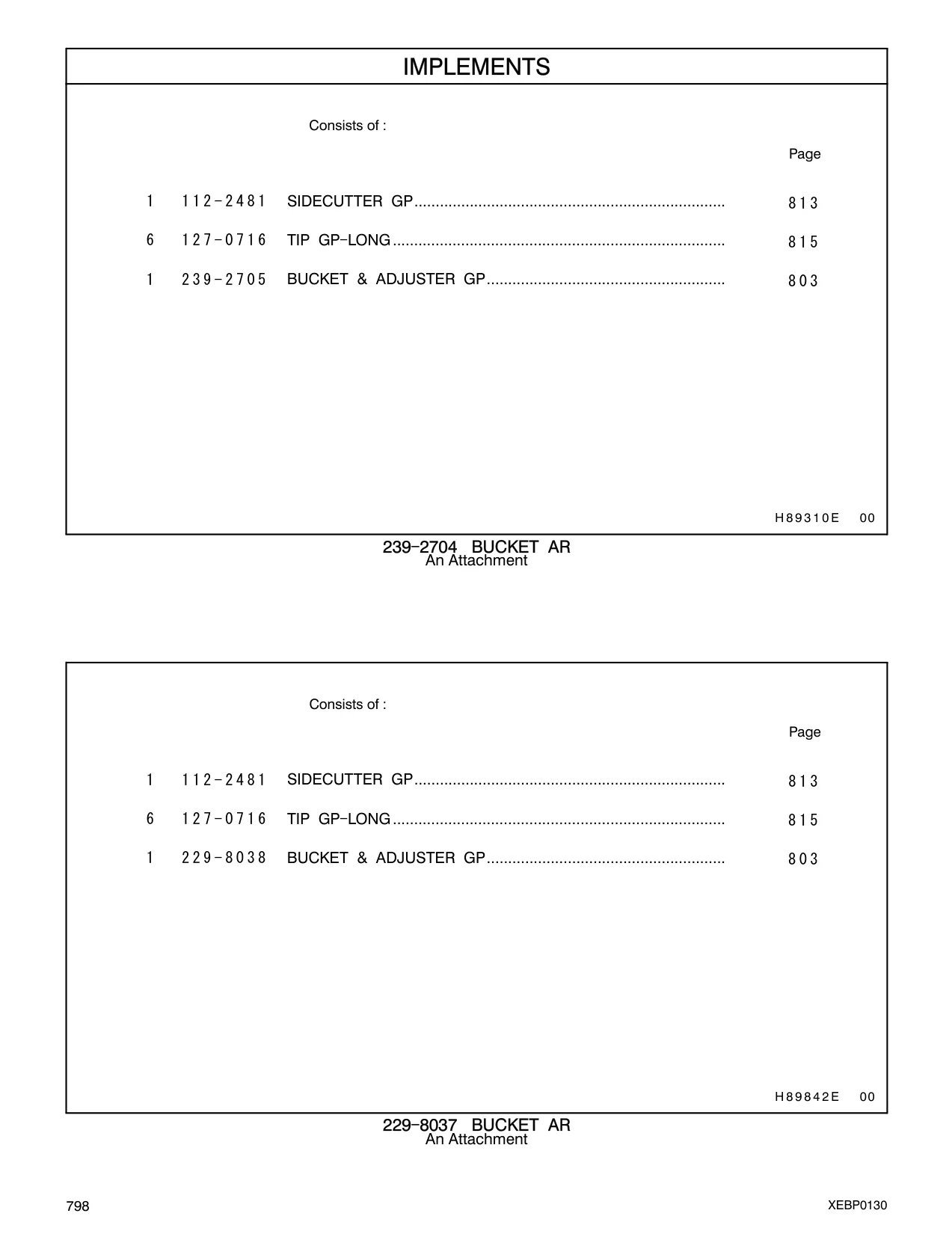 239-2705 - BUCKET & ADJUSTER GP........................................................