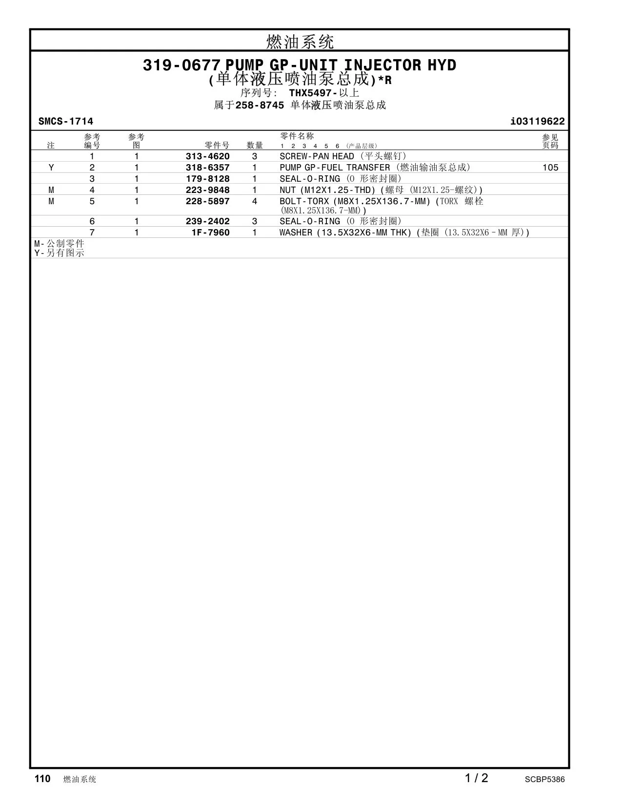 318-6357 PUMP GP-FUEL TRANSFER · S/N THX5497- CAT parts manual diagram