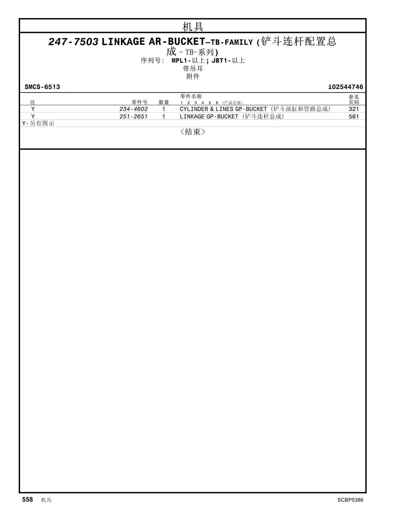 234-4602 - CYLINDER & LINES GP-BUCKET
