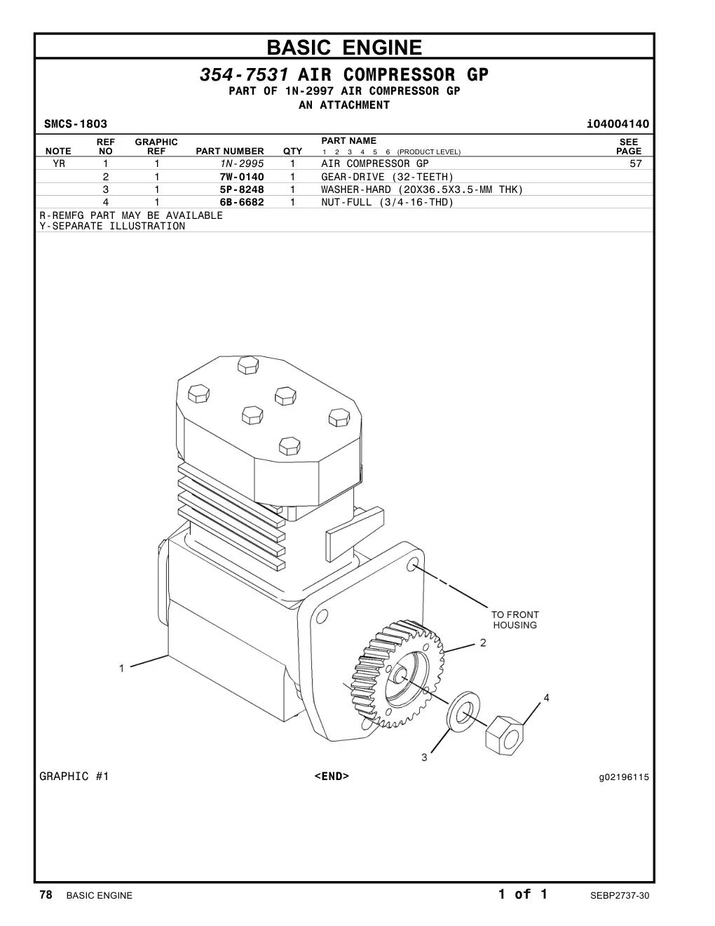 1N-2995 - AIR COMPRESSOR GP