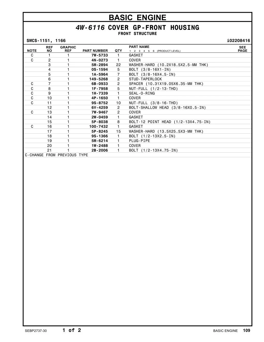 149-5268 STUD-TAPERLOCK CAT parts manual diagram
