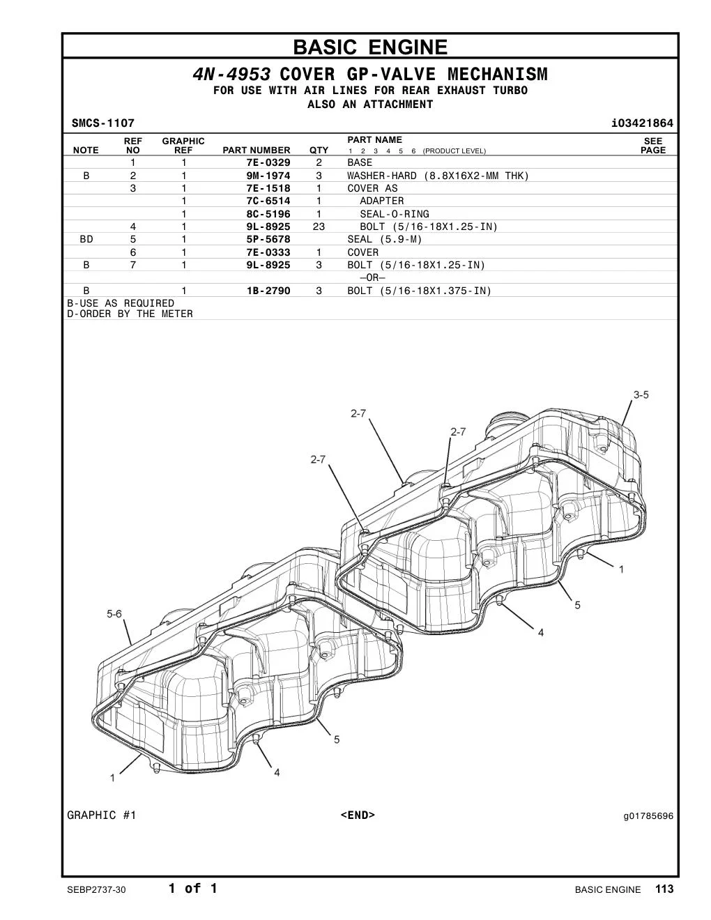 1B-2790 - BOLT (5/16-18X1.375-IN)