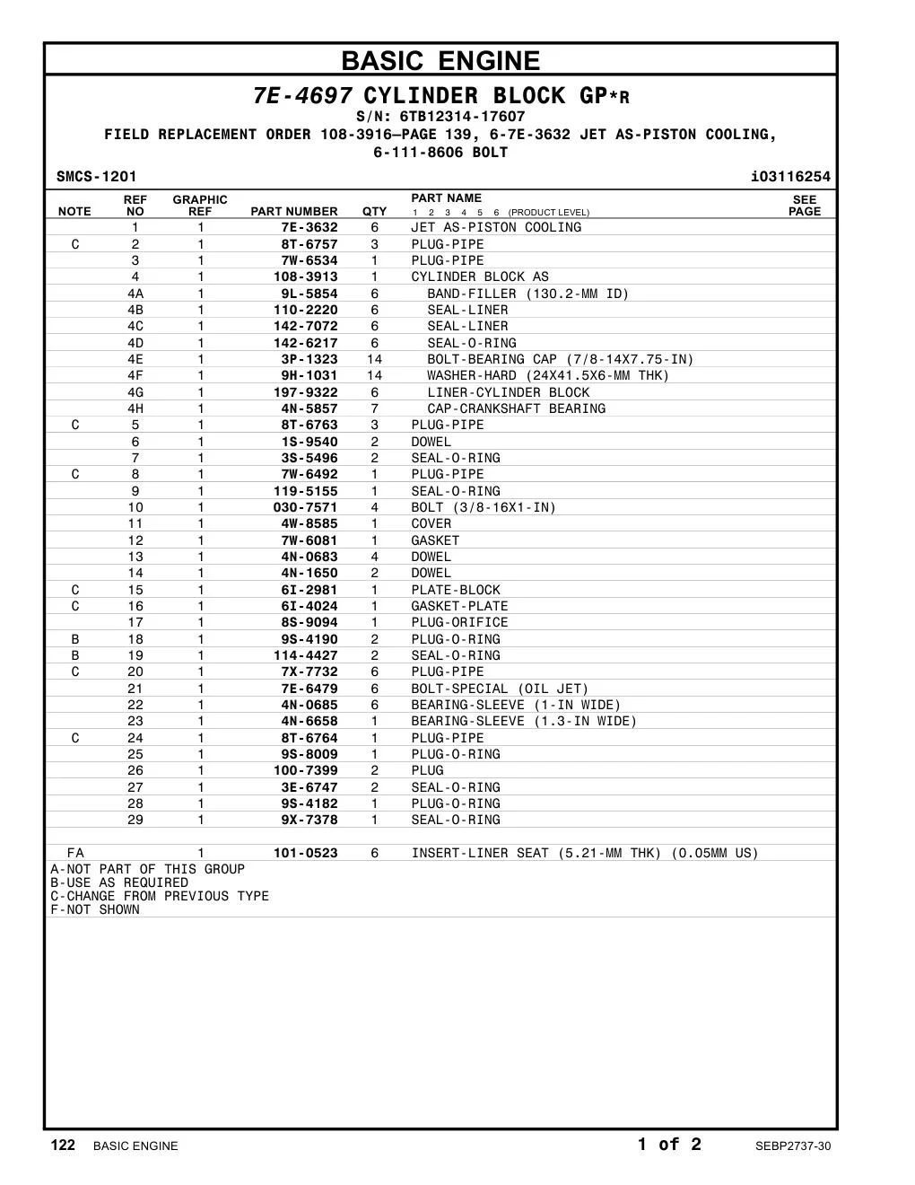 119-5155 SEAL-O-RING · S/N 6TB12314-17607 CAT parts manual diagram