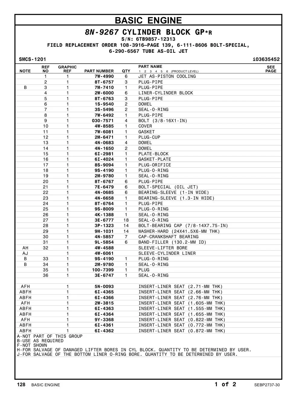 2W-6000 - LINER-CYLINDER BLOCK
