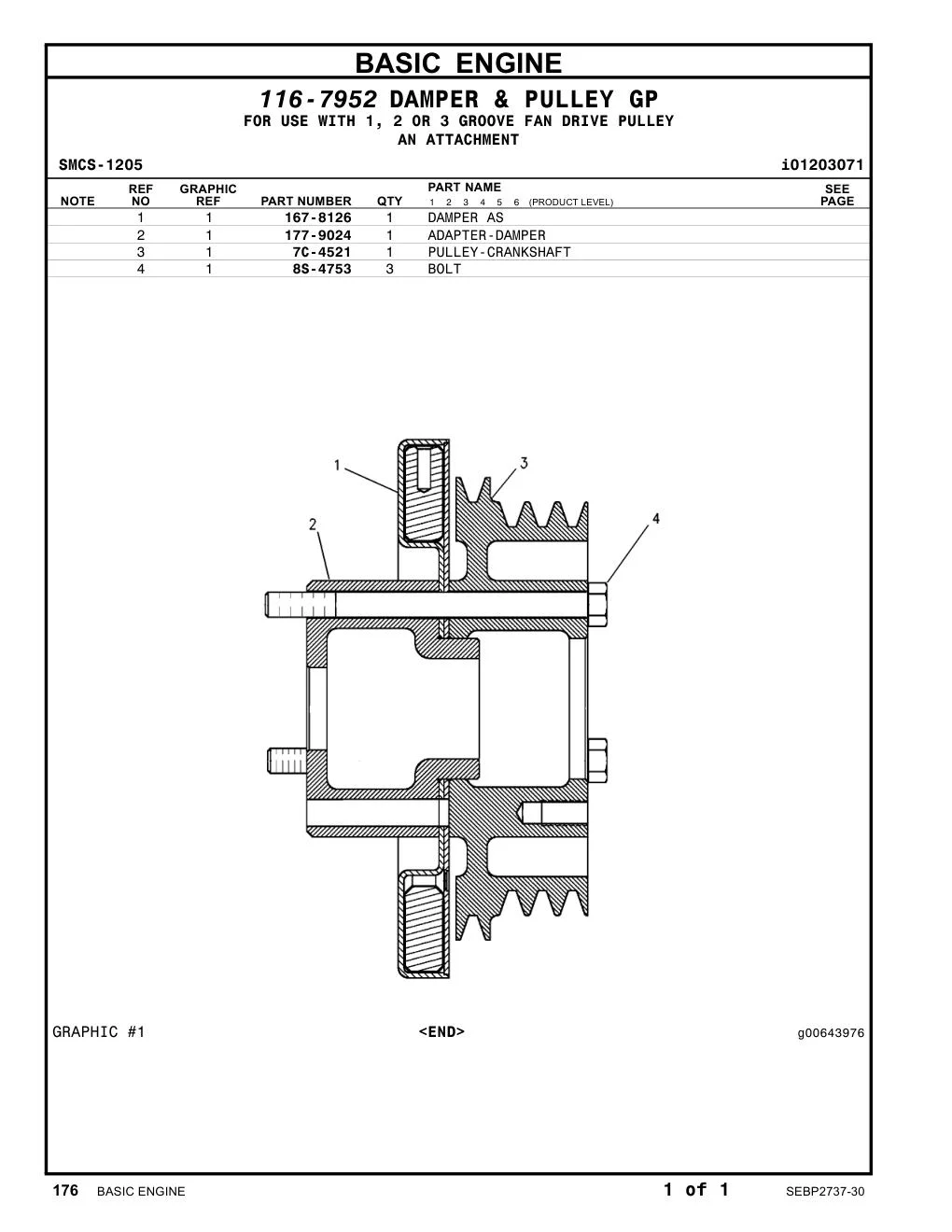 7C-4521 - PULLEY-CRANKSHAFT