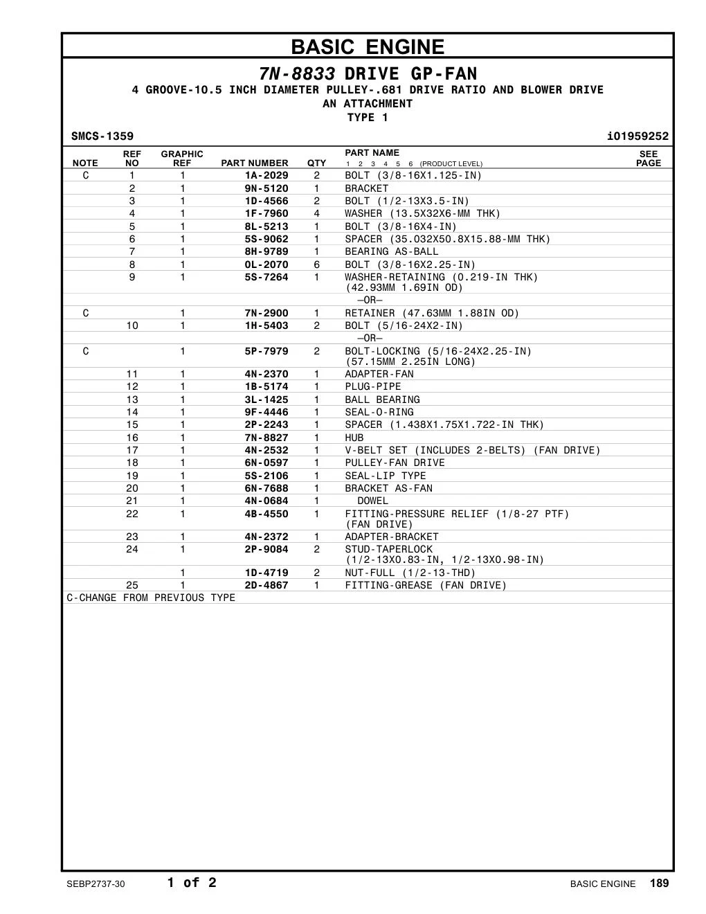 2P-2243 SPACER (1.438X1.75X1.722-IN THK) CAT parts manual diagram