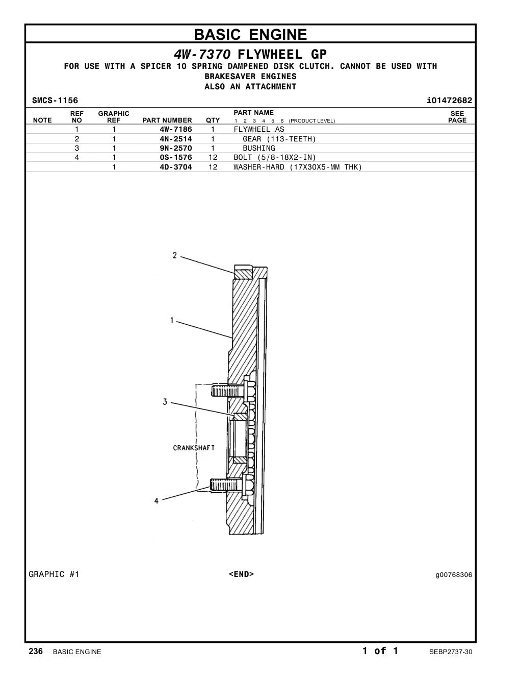 4W-7186 - FLYWHEEL AS
