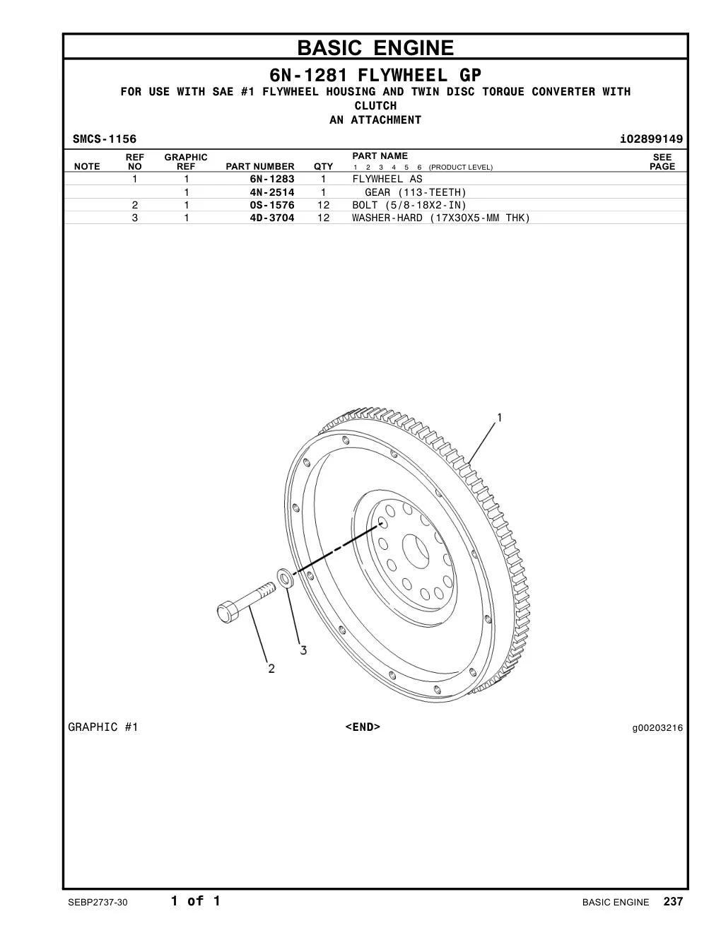 6N-1283 - FLYWHEEL AS