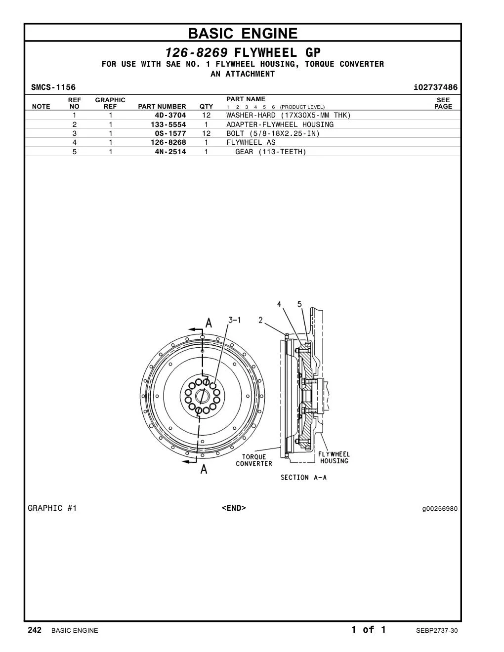 133-5554 - ADAPTER-FLYWHEEL HOUSING
