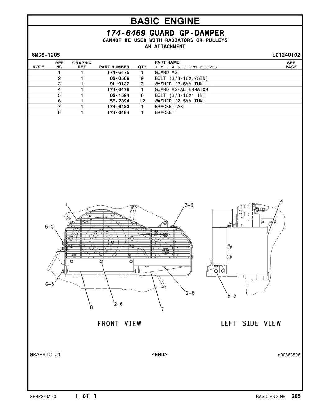 174-6484 BRACKET CAT parts manual diagram