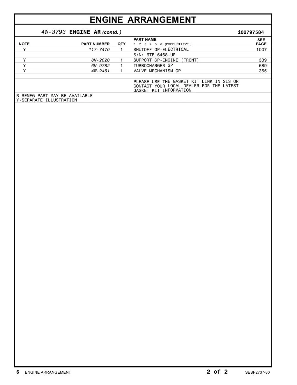 6N-9782 - TURBOCHARGER GP