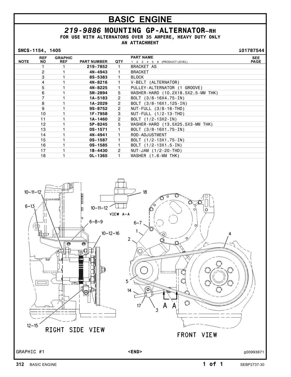 219-7852 BRACKET AS CAT parts manual diagram