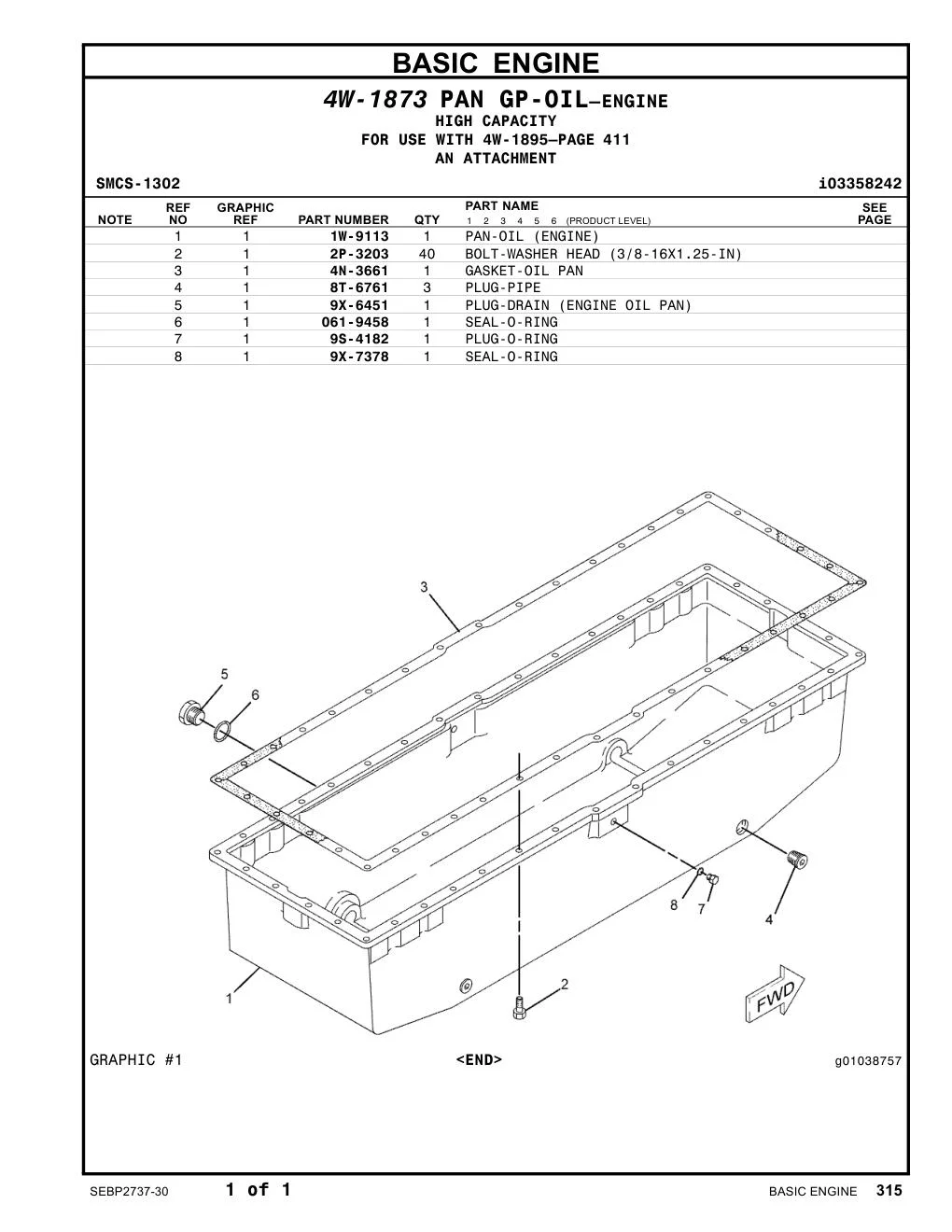 061-9458 SEAL-O-RING CAT parts manual diagram