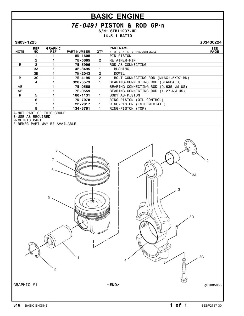 134-3761 - RING-PISTON (TOP)