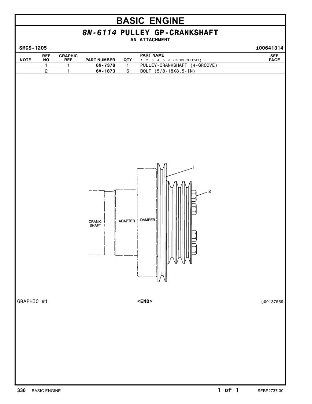 6V-1873 - BOLT (5/8-18X8.5-IN)