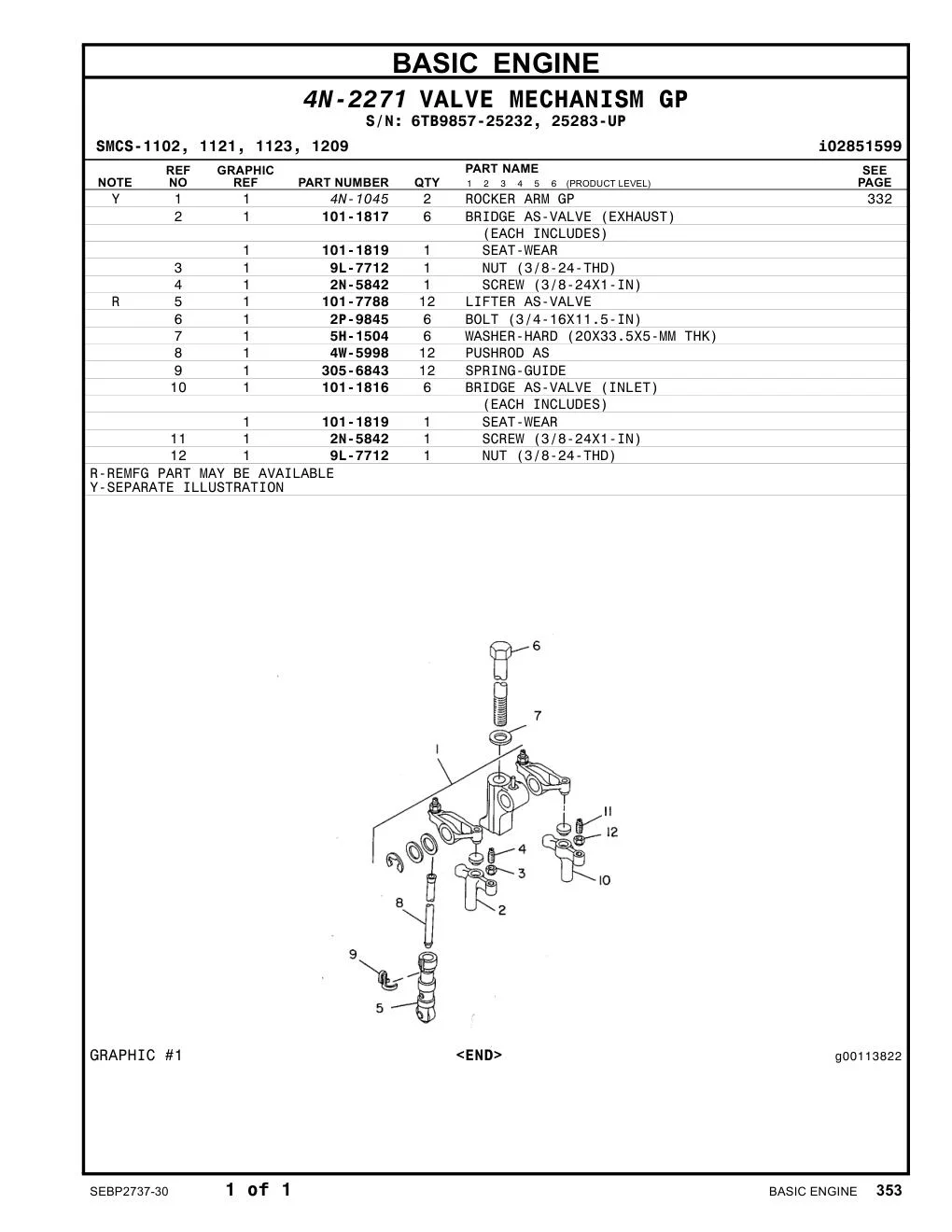101-1816 BRIDGE AS-VALVE (INLET) CAT parts manual diagram