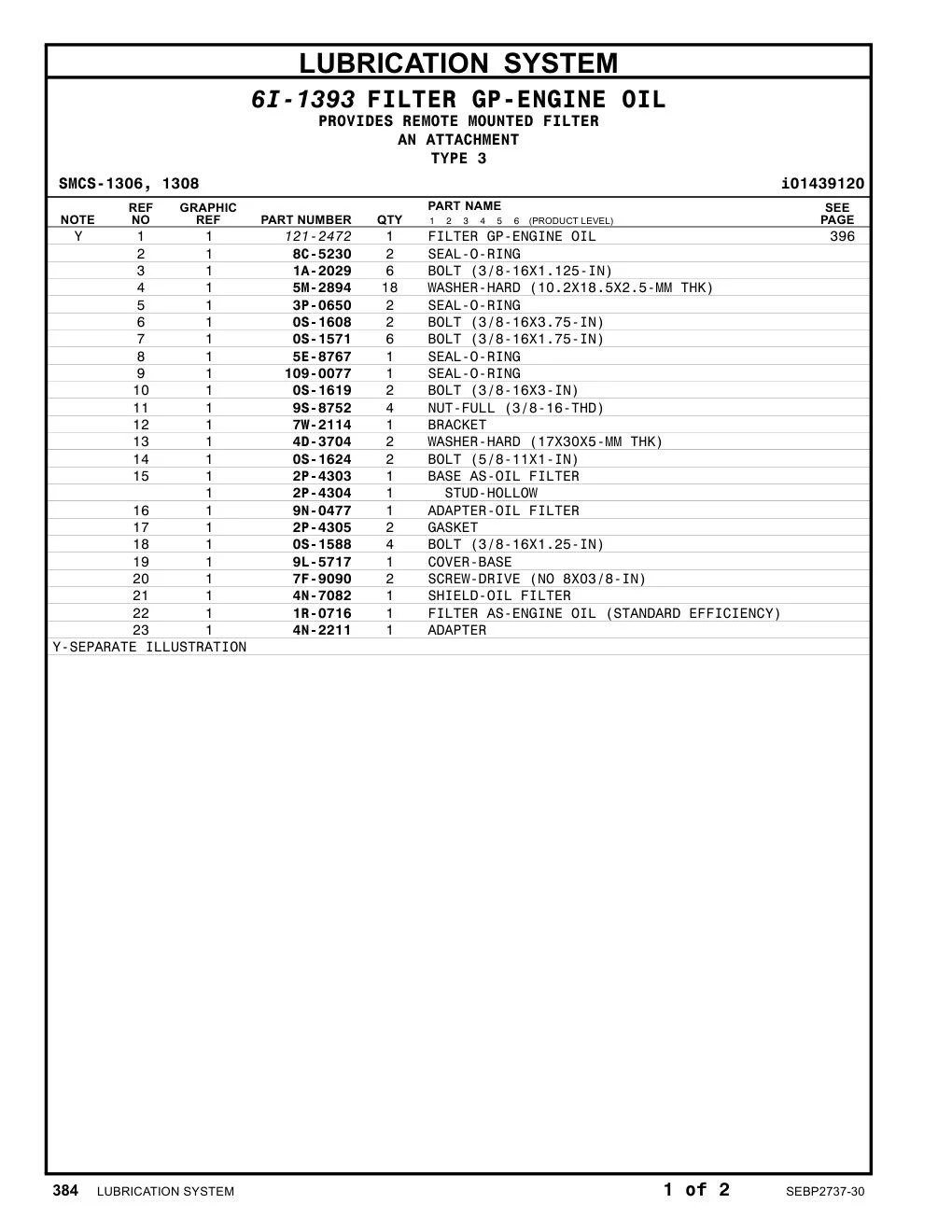 109-0077 SEAL-O-RING CAT parts manual diagram