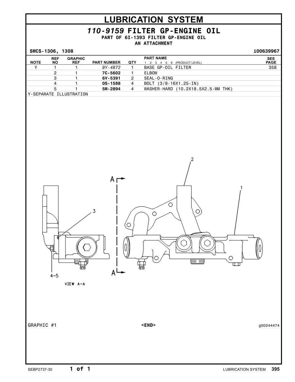 9Y-4872 BASE GP-OIL FILTER CAT parts manual diagram