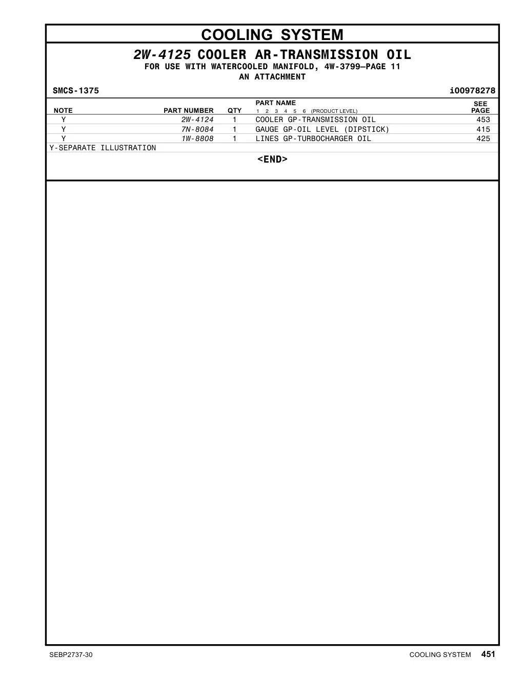 2W-4124 - COOLER GP-TRANSMISSION OIL