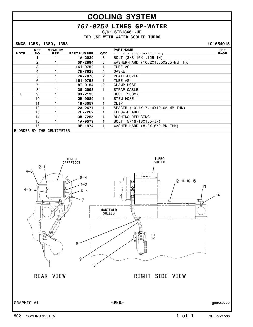161-9753 TUBE AS · S/N 6TB18461-UP CAT parts manual diagram