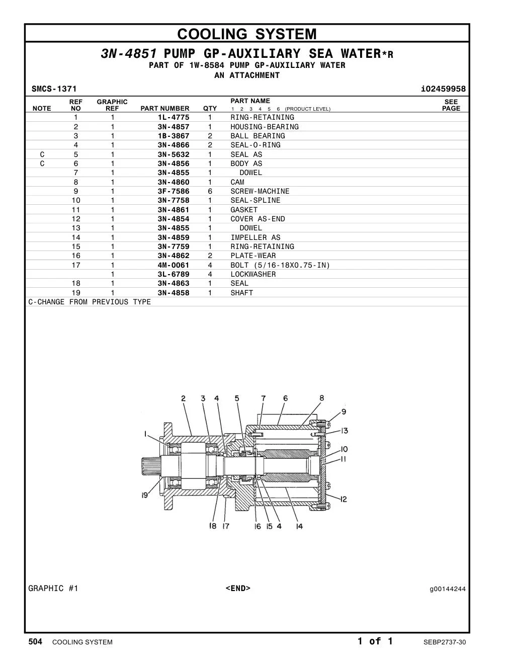 3N-4860 CAM CAT parts manual diagram