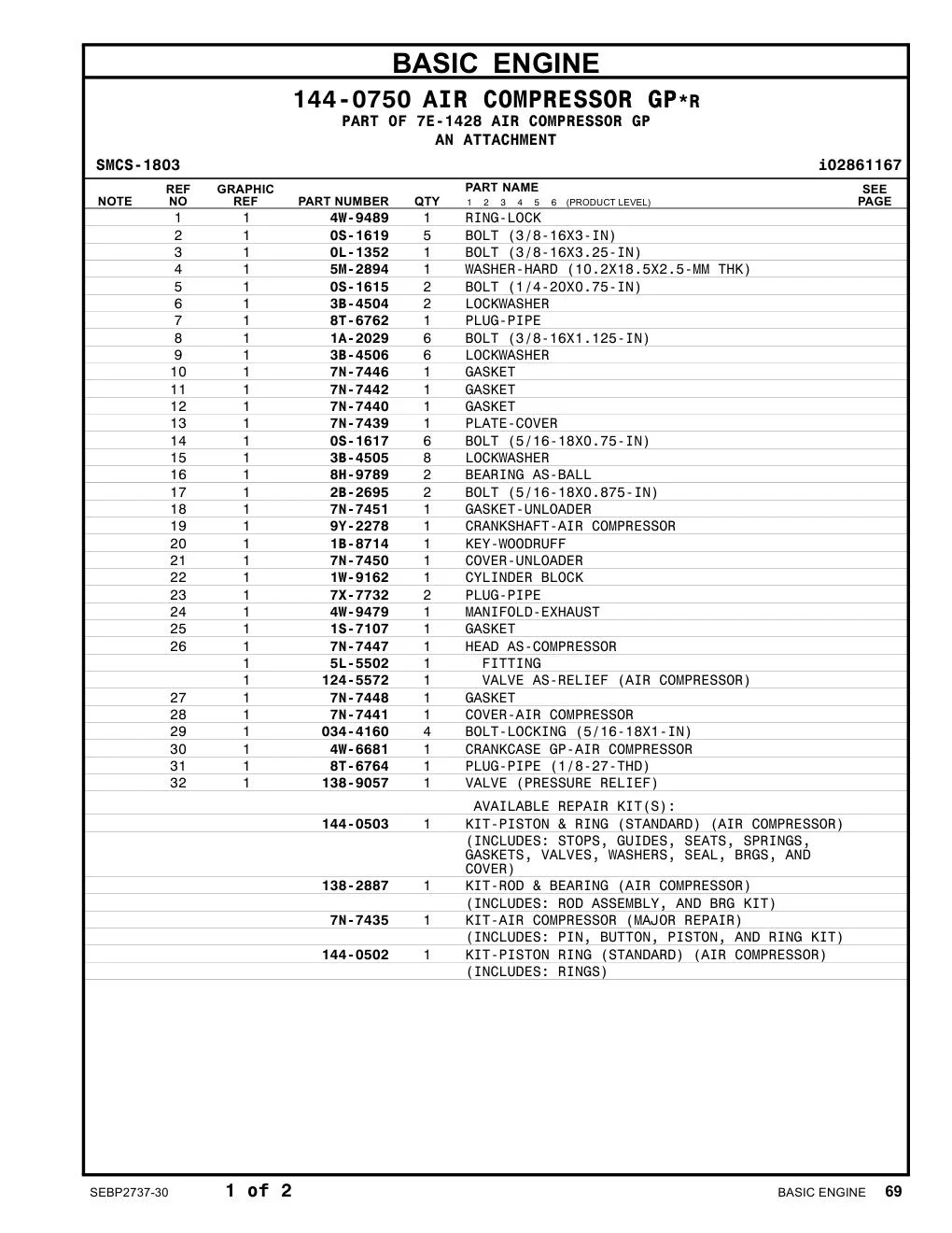 138-9057 VALVE (PRESSURE RELIEF) CAT parts manual diagram