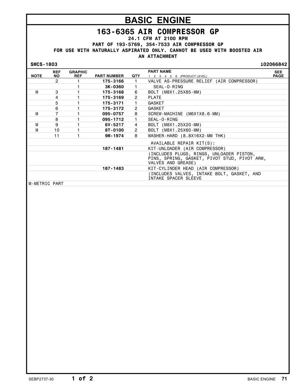 095-1712 SEAL-O-RING CAT parts manual diagram