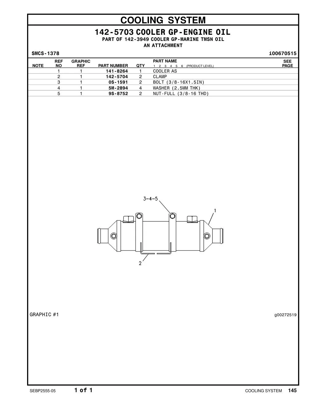 142-5704 CLAMP CAT parts manual diagram