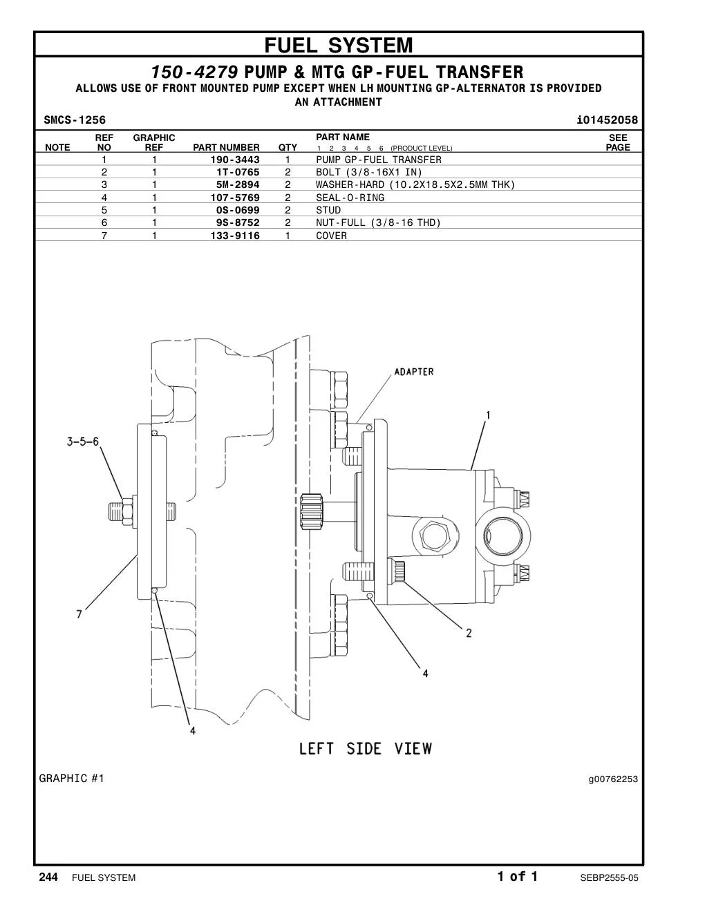 190-3443 - PUMP GP-FUEL TRANSFER