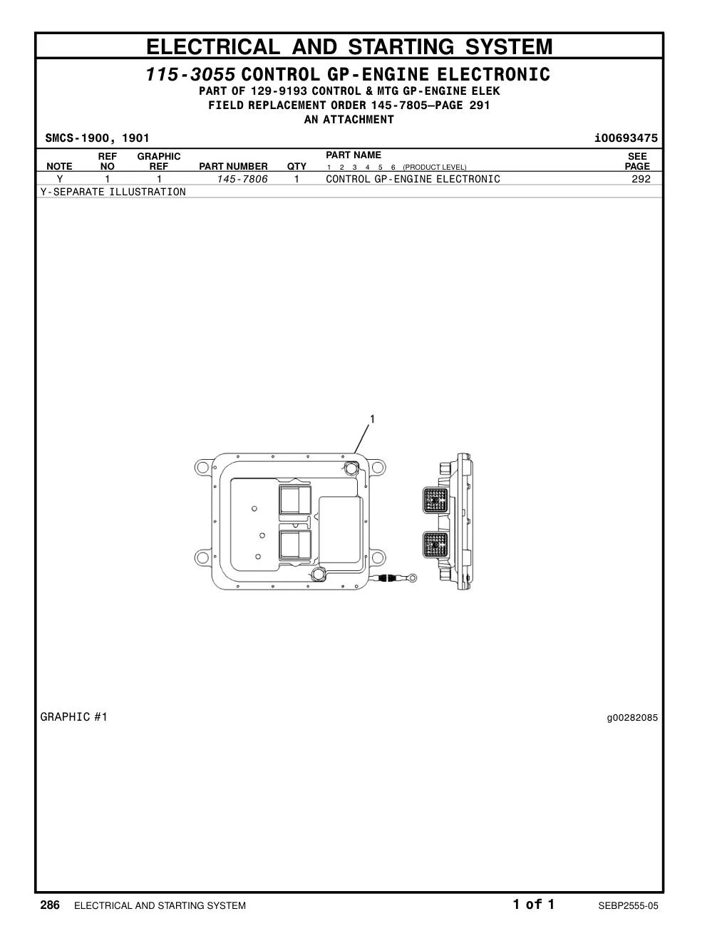 145-7806 - CONTROL GP-ENGINE ELECTRONIC