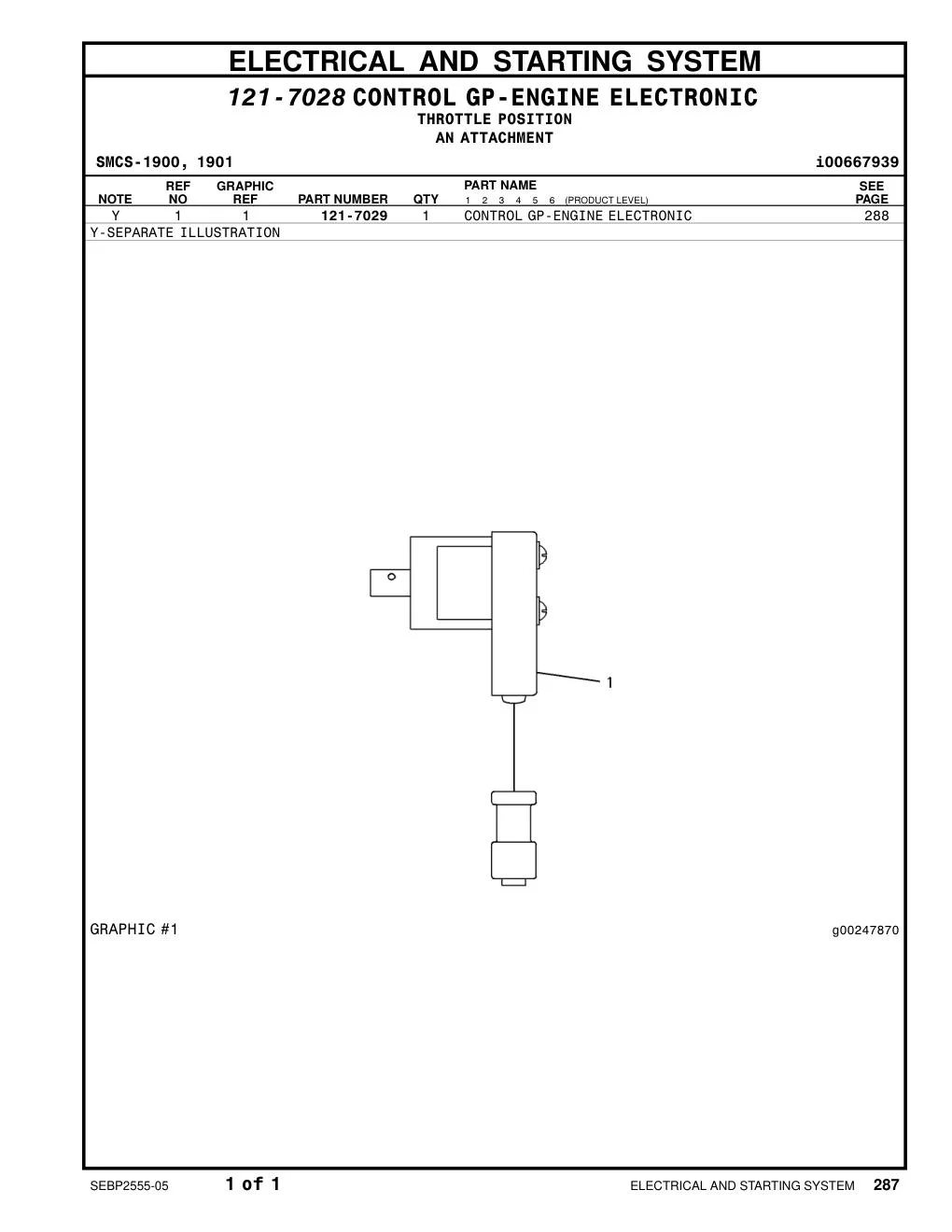 121-7029 CONTROL GP-ENGINE ELECTRONIC CAT parts manual diagram