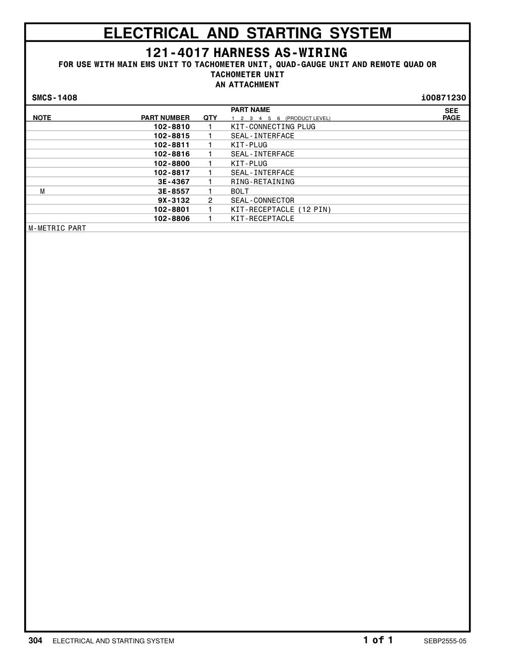 102-8806 - KIT-RECEPTACLE