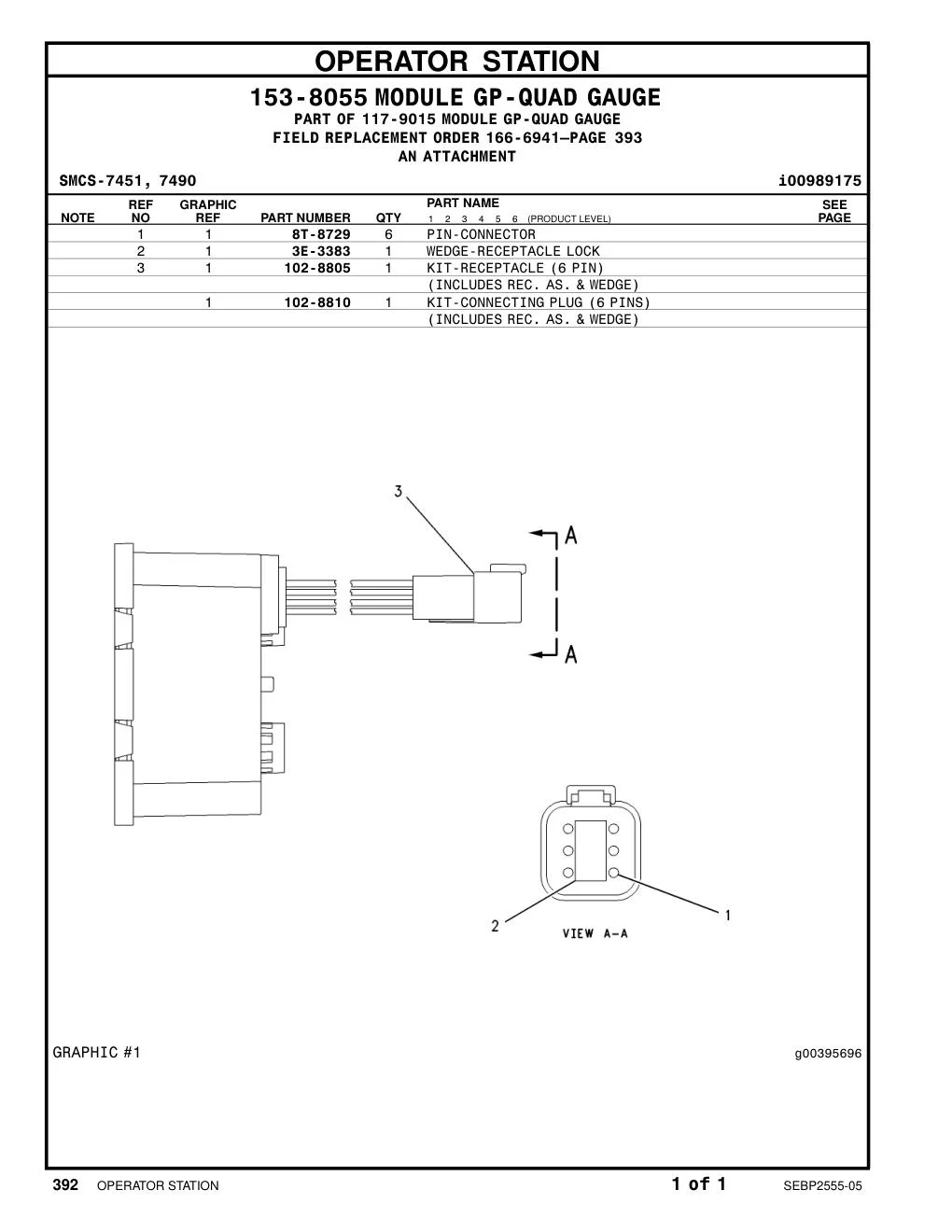 102-8810 PLUG KIT CAT parts manual diagram
