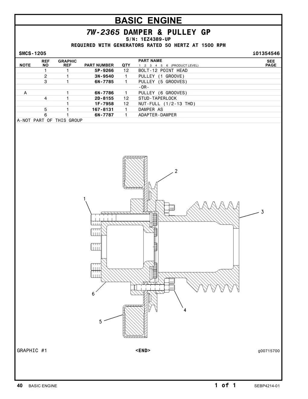167-8131 DAMPER AS · S/N 1EZ4389-UP CAT parts manual diagram