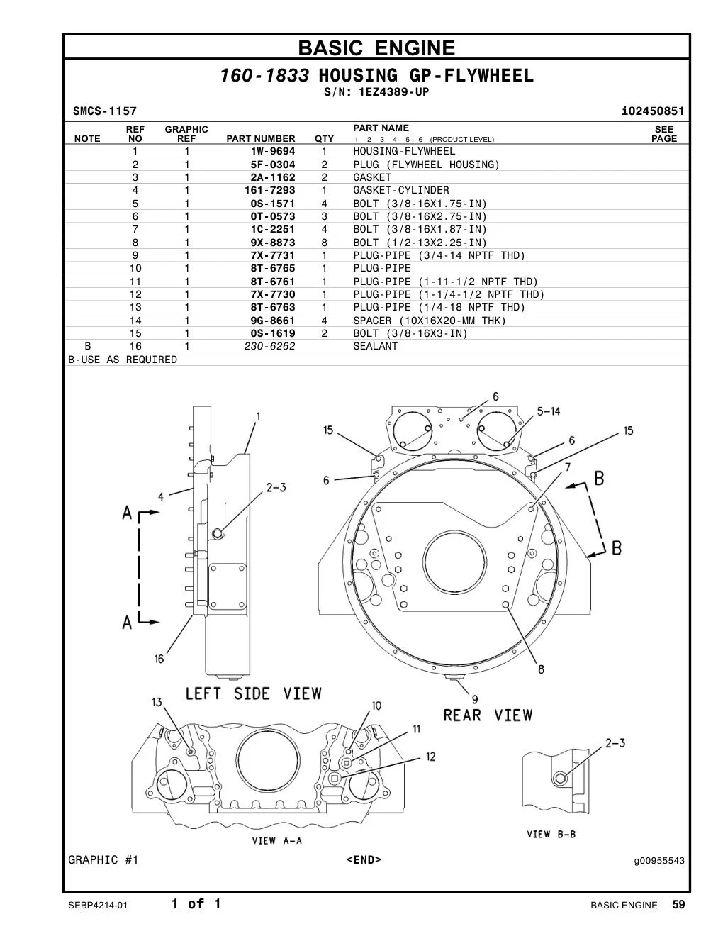161-7293 - GASKET-CYLINDER