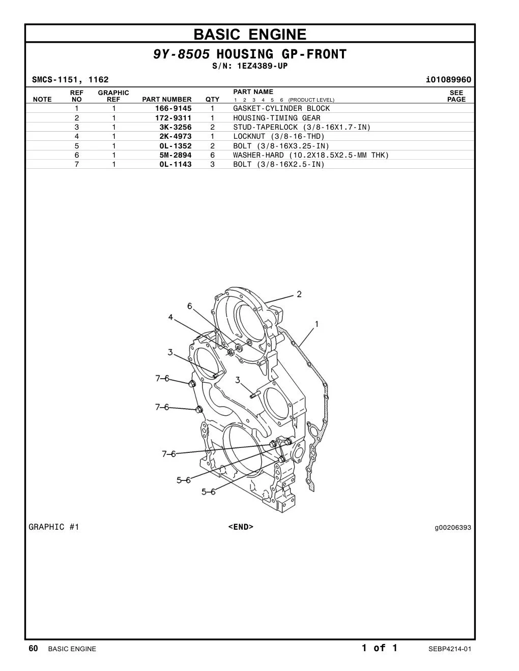 166-9145 - GASKET-CYLINDER BLOCK