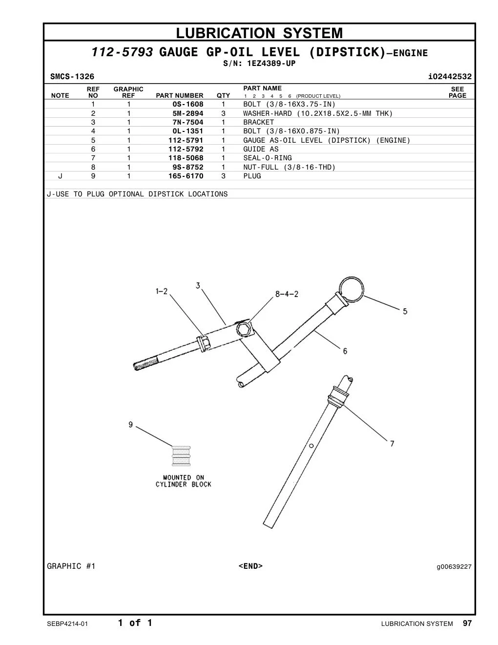 112-5792 GUIDE AS · S/N 1EZ4389-UP CAT parts manual diagram
