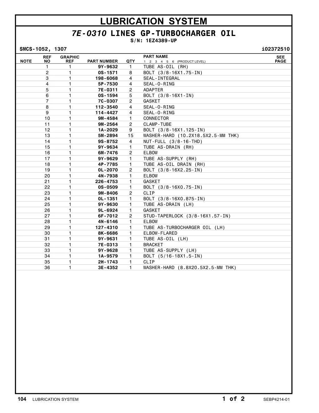 9Y-9631 - TUBE AS-OIL (LH)