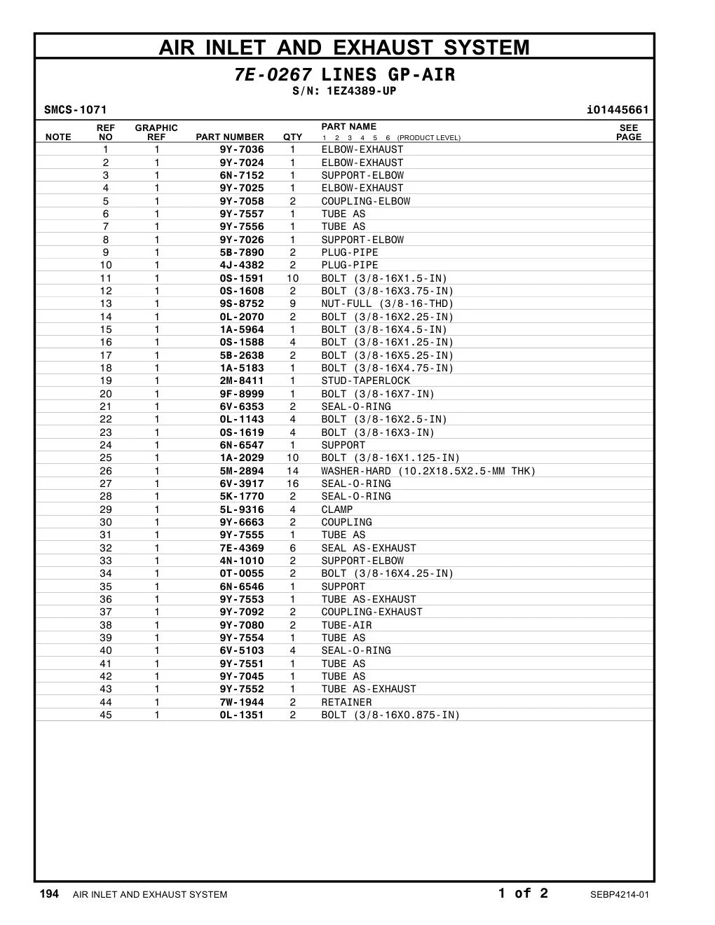 9Y-7036 - ELBOW-EXHAUST
