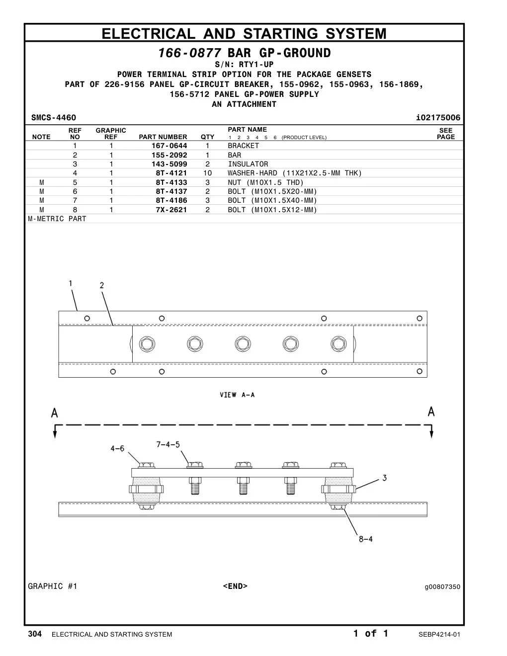 167-0644 BRACKET · S/N RTY1-UP CAT parts manual diagram