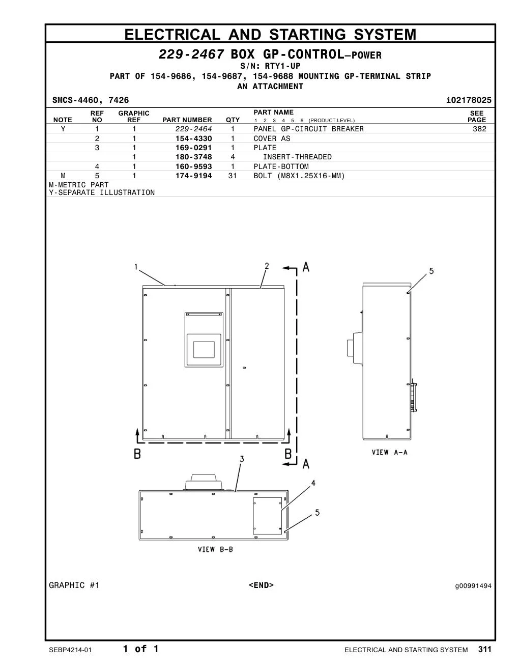 160-9593 PLATE-BOTTOM · S/N RTY1-UP CAT parts manual diagram