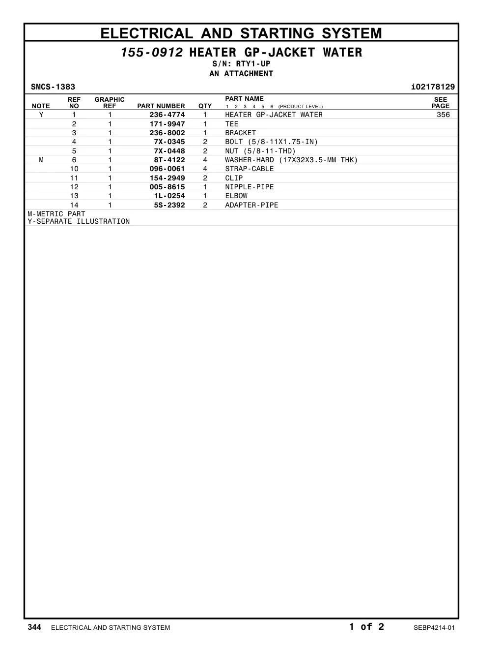 005-8615 NIPPLE-PIPE · S/N RTY1-UP CAT parts manual diagram