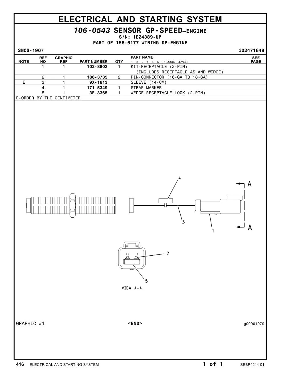 3E-3365 - WEDGE-RECEPTACLE LOCK (2-PIN)