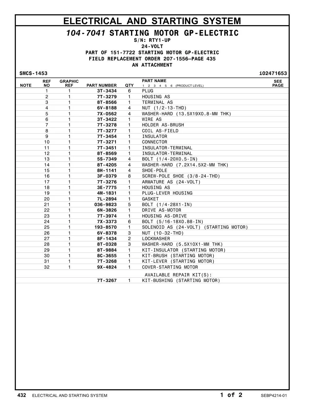 9X-4824 - COVER-STARTING MOTOR