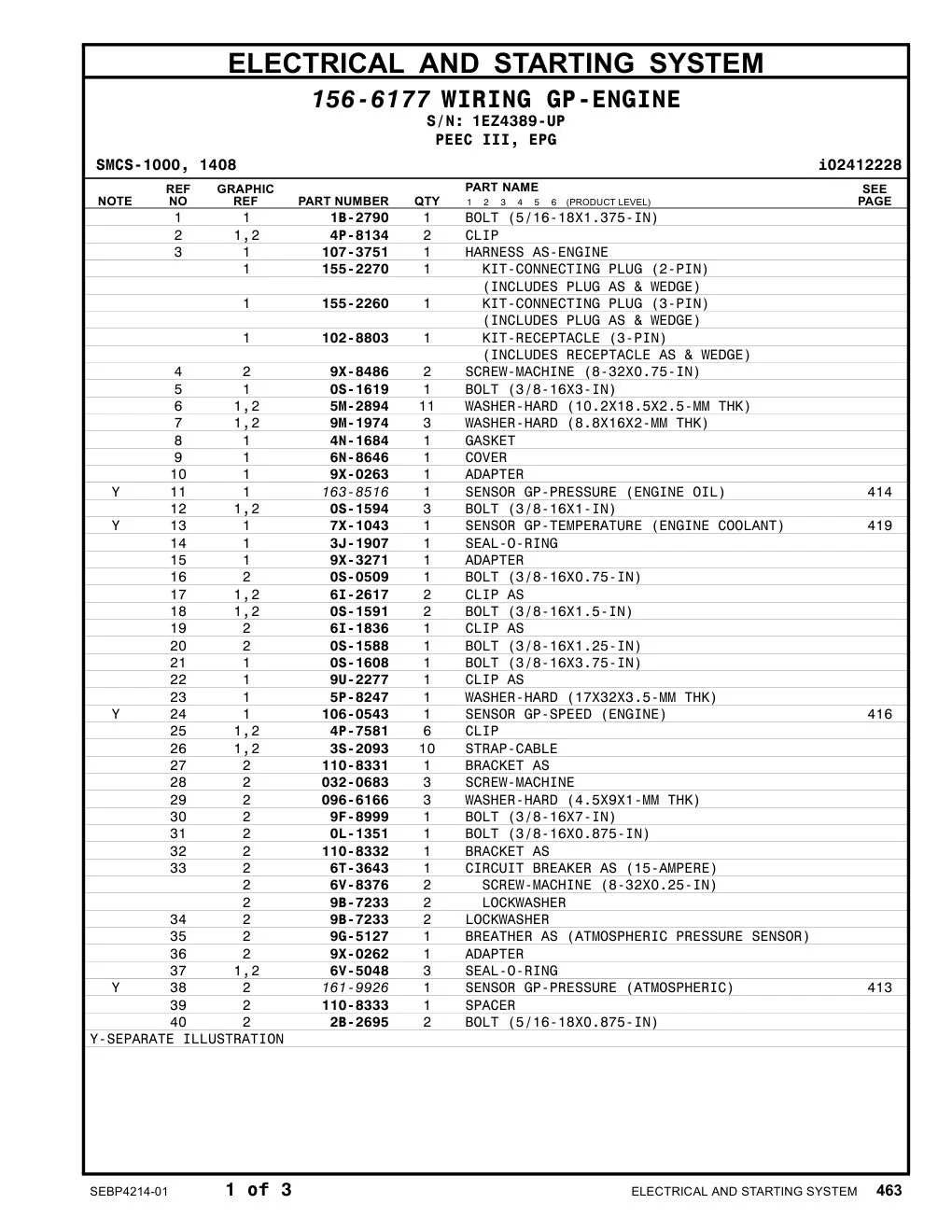 106-0543 - SENSOR GP-SPEED (ENGINE)