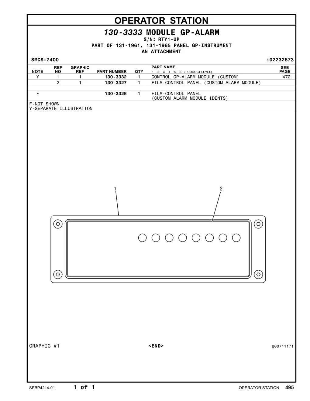 130-3332 - CONTROL GP-ALARM MODULE