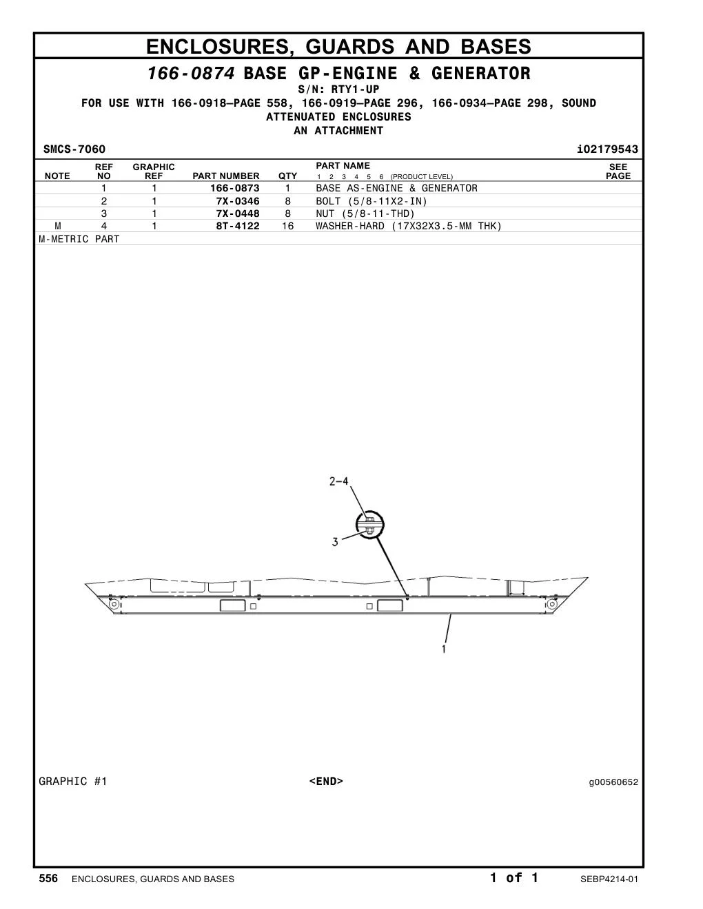 166-0873 - BASE AS-ENGINE & GENERATOR
